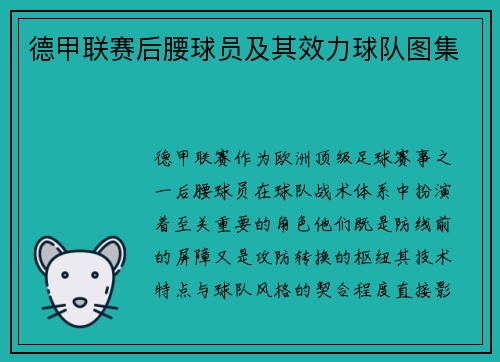 德甲联赛后腰球员及其效力球队图集